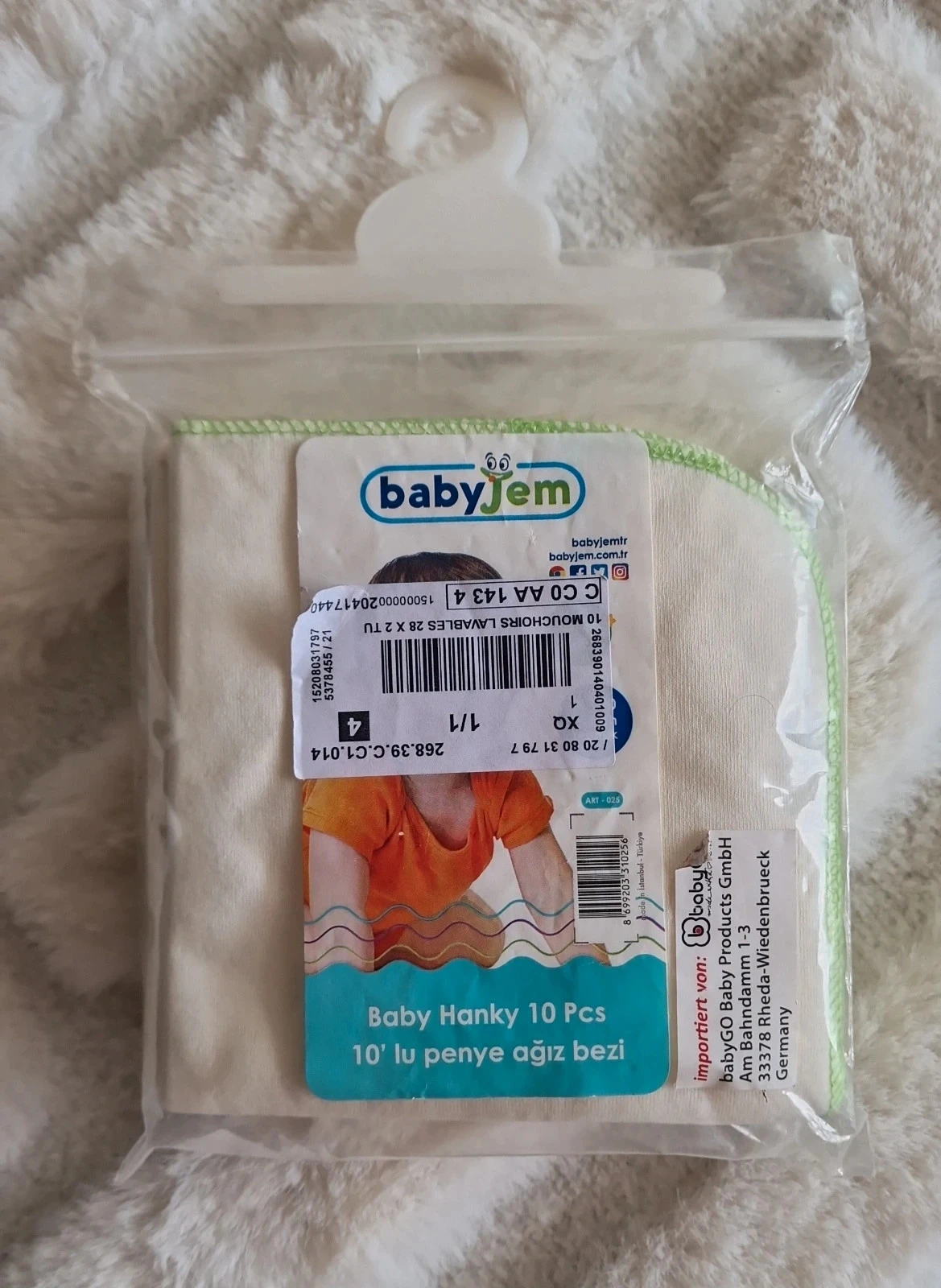 Lot de 4 langes bébé en coton – Neufs